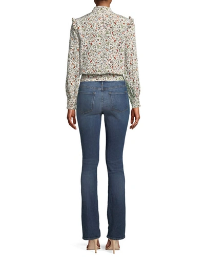 Shop Frame Le Mini Boot-cut Skinny Jeans In Blendon