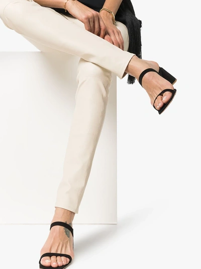 Shop Helmut Lang Super Skinny Leather Trousers In 114 - White