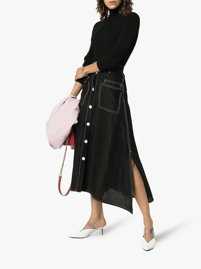 Shop Khaite Cate Long-sleeved High Neck Bodysuit In Black