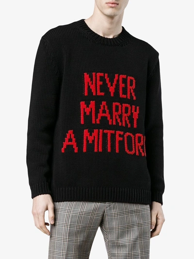 Shop Gucci Never Marry A Mitford Cotton Sweater In Black