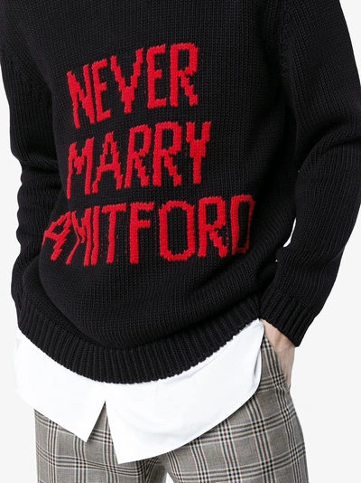 Shop Gucci Never Marry A Mitford Cotton Sweater In Black