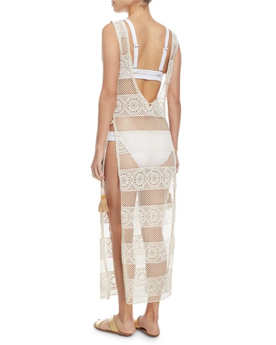 Shop Pilyq Joy Lace Long Coverup W/ Tie Sides In White