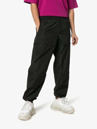 Shop Balenciaga Zip Panel Sweatpants In 1000 Black