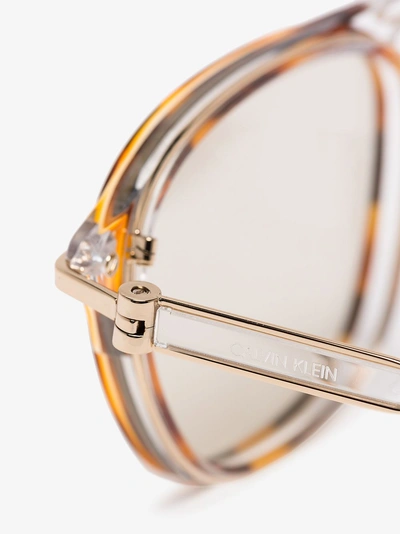 Shop Calvin Klein 205w39nyc Sonnenbrille In Schildpattoptik In Brown