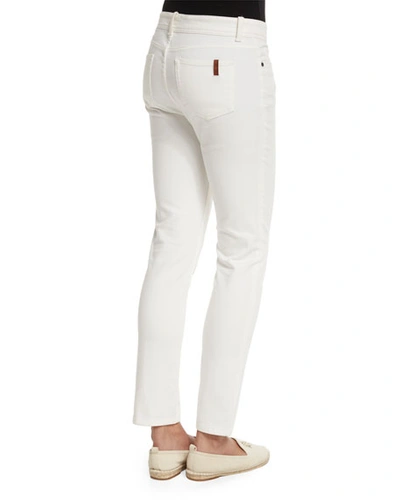 Shop Loro Piana Mathias Slim-leg Ankle Jeans In White