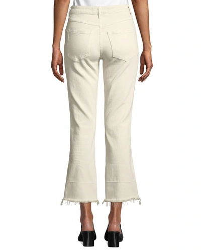 Shop Amo Denim Bella High-rise Flare-leg Jeans With Released Hem In Vintage White