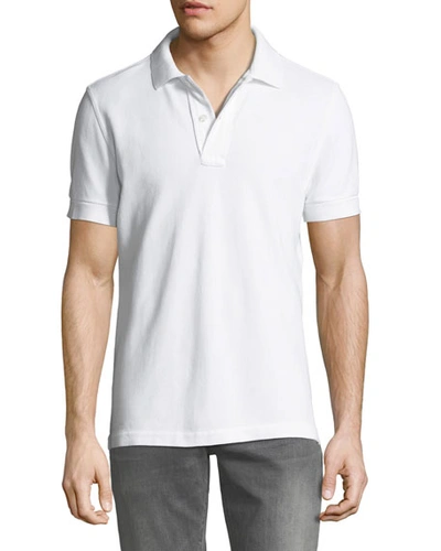 Shop Tom Ford Men's Pique Knit Polo Shirt, White