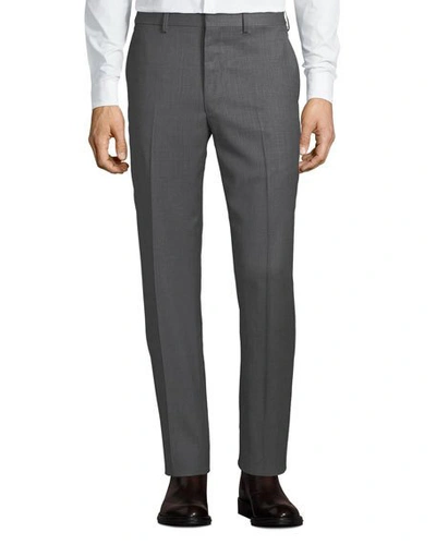 Shop Ralph Lauren Men's Gregory Flat-front Pants In Medium Gray