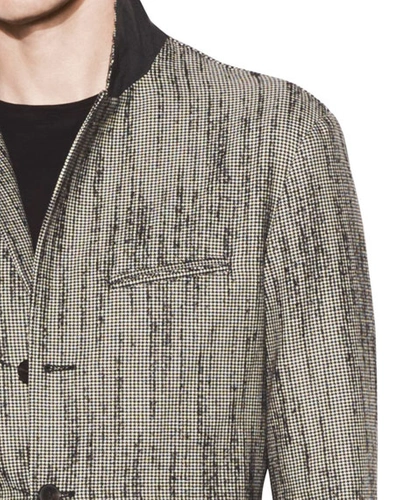 Shop John Varvatos Men's Easy-fit Button-front Jacket In Black/white