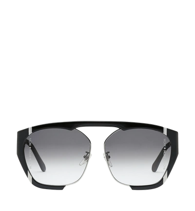 Shop Mcm Squared Aviator Sunglasses In Bk