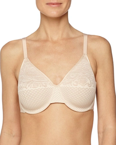 Shop Wacoal Visual Effects Minimizer Lace Bra In Sand