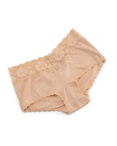 Shop Cosabella Plus Size Never Say Never Cheekie Low-rise Hotpants In Blush