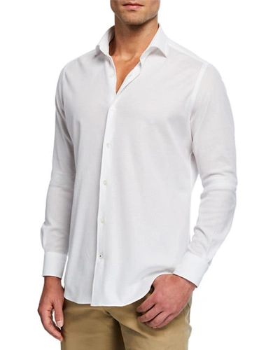 Shop Loro Piana Andrew Cotton Pique Sport Shirt In White