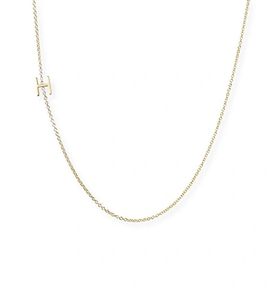 Shop Maya Brenner Designs 14k Yellow Gold Mini Letter Necklace In H