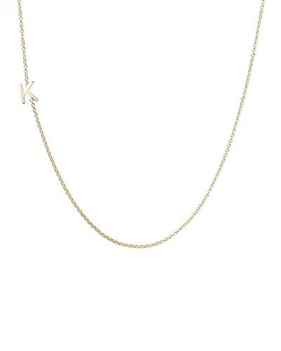 Shop Maya Brenner Designs 14k Yellow Gold Mini Letter Necklace In H