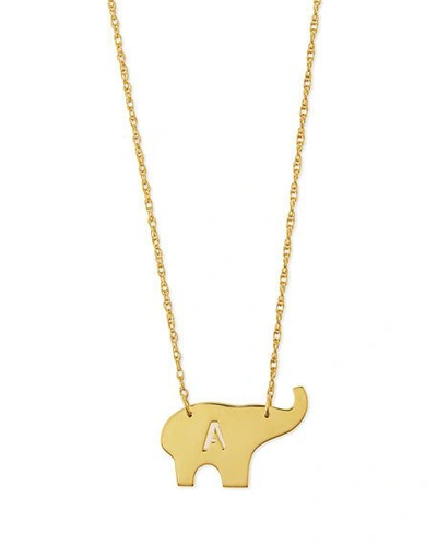 Shop Moon And Lola Nala Elephant Initial Pendant Necklace, 16"l In M
