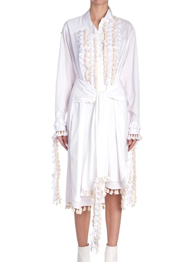 Shop Loewe Lace Sheer Dress In White