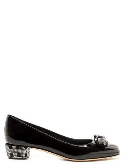 Shop Ferragamo Salvatore  Vara Mosaic Pumps In Black