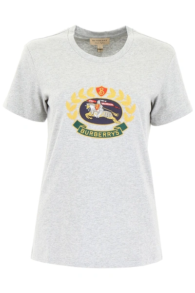 Shop Burberry Archive Logo T-shirt In Pale Grey Melange (grey)