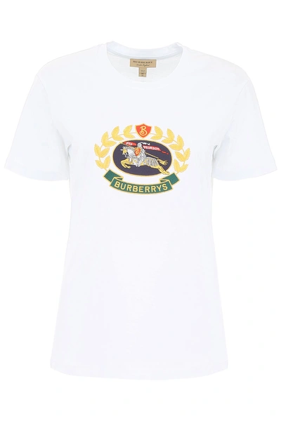 Shop Burberry Archive Logo T-shirt In White|bianco