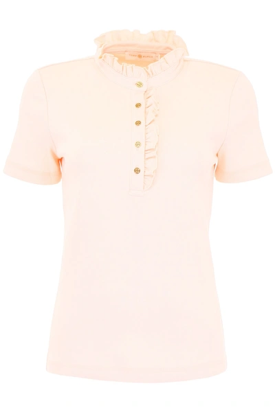 Shop Tory Burch Emily Polo Shirt In Ballet Pink|rosa