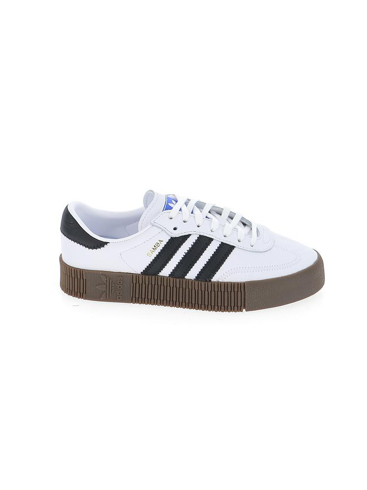 adidas originals samba rose sneakers in white with dark gum sole