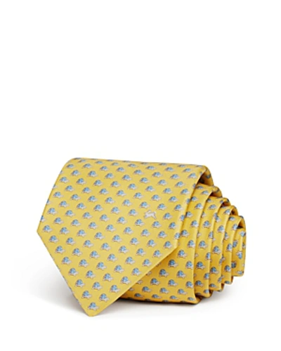 Shop Ferragamo Tortoise Silk Classic Tie In Yellow