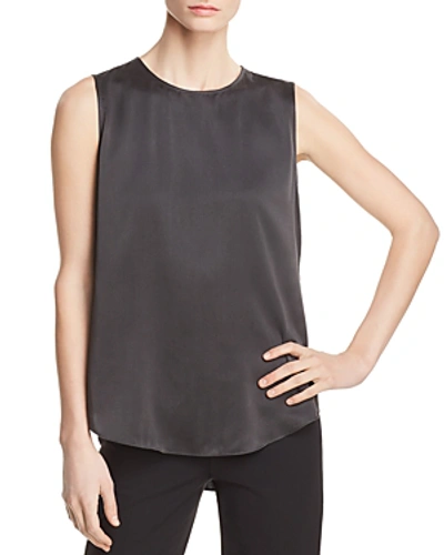 Shop Eileen Fisher Silk High/low Tank In Graphite