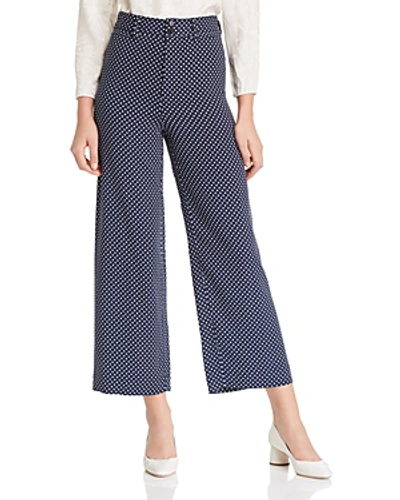 Shop Rebecca Taylor Dot-print Cropped Pants In Navy Combo