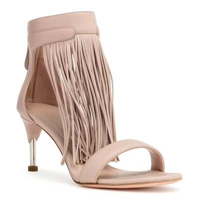 Shop Alexander Mcqueen Light Beige Fringes Sandals