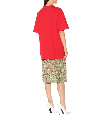 Shop Vetements Printed Cotton T-shirt In Red