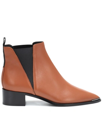 Shop Acne Studios Jensen Leather Ankle Boots In Brown
