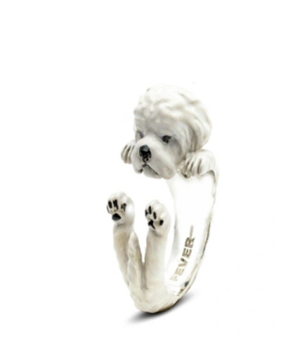 Shop Dog Fever Maltese Hug Ring In Sterling Silver And Enamel