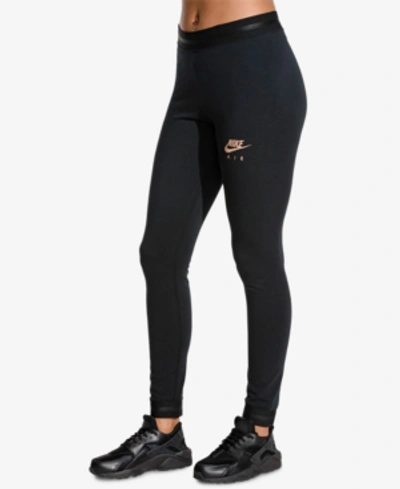 Nike Sportswear Metallic-logo Leggings In Obsidian | ModeSens