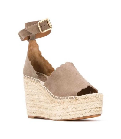 Shop Chloé Lauren Espadrille Sandals In Grey