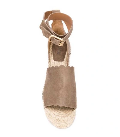 Shop Chloé Lauren Espadrille Sandals In Grey