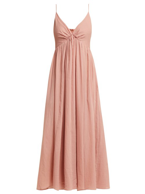 Loup Charmant Adelaide Cotton Midi Dress In Pink | ModeSens