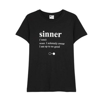 Shop A Black & White Story Sinner-print Cotton T-shirt In Black