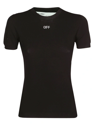 Shop Off-white Rib Knit T-shirt In Black