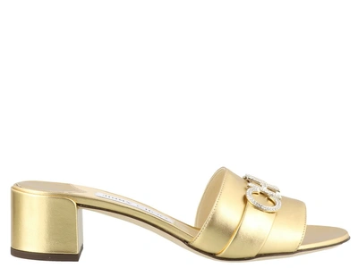 Shop Jimmy Choo Jony 40 Sandals In Gold