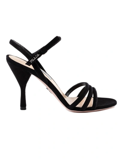 Shop Prada Classic Sandals In Nero