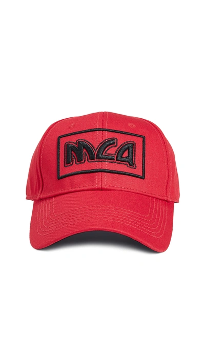 Shop Mcq By Alexander Mcqueen Metal Logo Baseball Cap In Riot Red