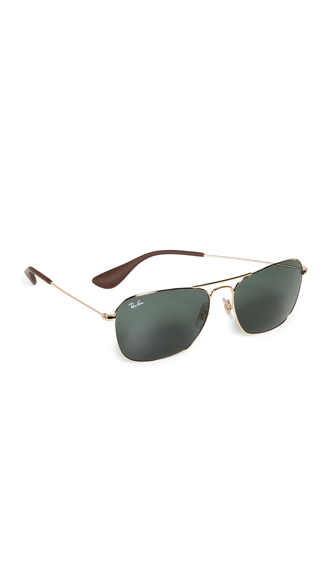 Ray Ban Aviator Sunglasses In Gold Green Modesens