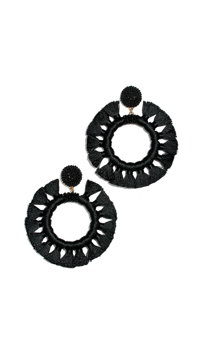 Shop Baublebar Tassel Hoop Earrings In Black