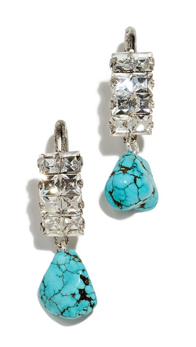 Shop Rachel Comey Mucha Earrings In Crystal/turquoise