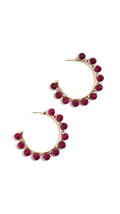 Shop Rosantica Dada Hoop Earrings In Fuchsia