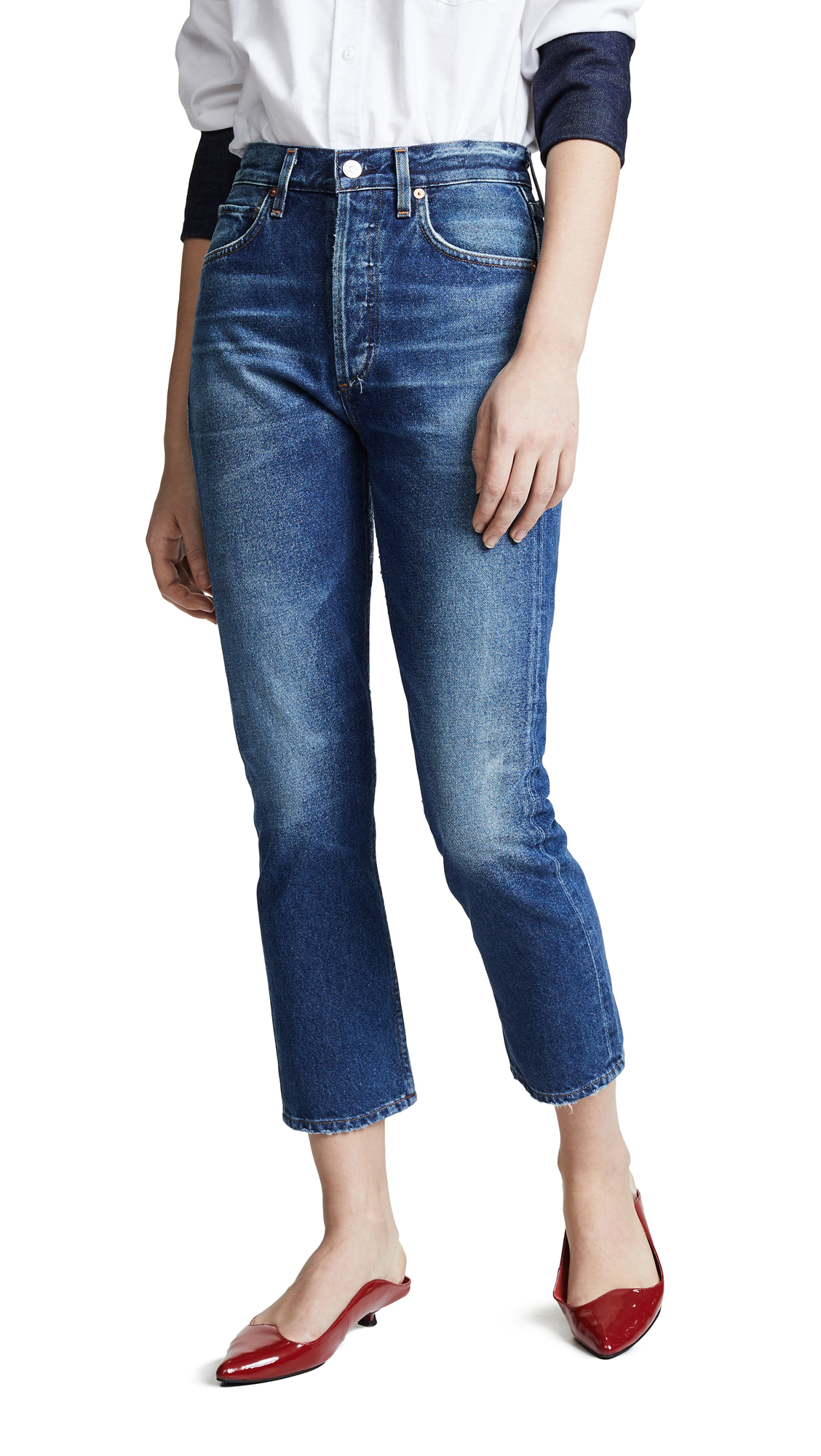 Citizens Of Humanity Charlotte Crop High Rise Straight Jeans In Wish Modesens