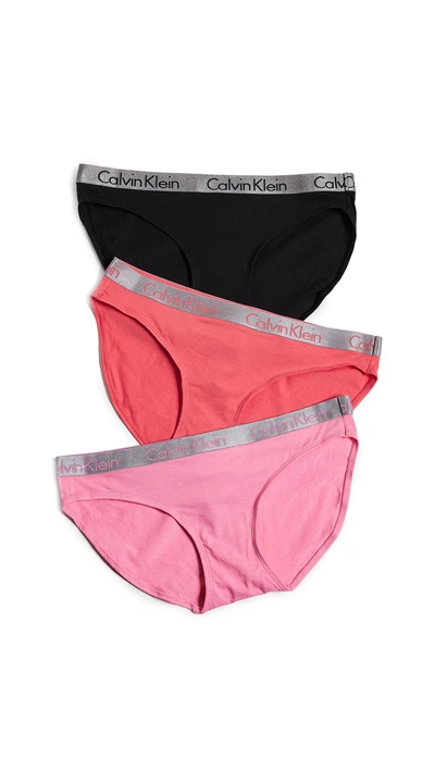 Calvin Klein Underwear Radiant Cotton Bikini 3 Pack In Boudoir