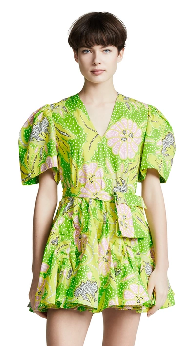 Shop Rhode Vivienne Dress In Neon Botanical