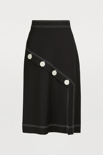 Shop See By Chloé Buttons Midi Skirt In Black
